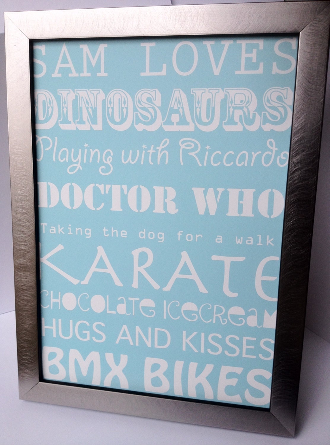 Personalised "A Boy's Life" Print - depicting the things that your little boy loves.