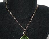 Heart of Loki- Imitation Emerald on Gold Plated Chain