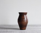 Mid Century Walnut Vase / Staved Wood Modern Vase / Modern Decor