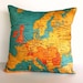 Decorative throw pillow map cushion cover EUROPE Organic cotton cushion covers 16 inch pillow,40cm cushion