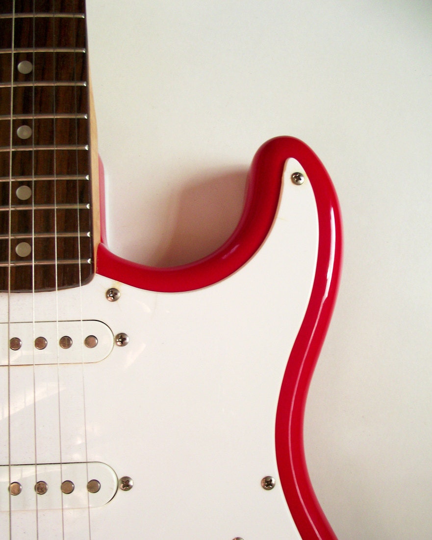 Guitar Photography Red Music Home Decor 10x8 Print Red Guitar..