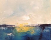 Seascape Ocean Painting Original Art -Sun and Blue 12 x 12
