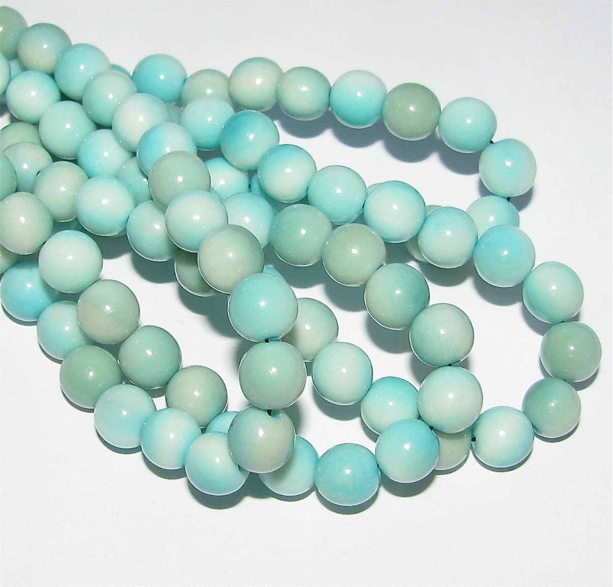 25 Aqua Blue Tagua Nut Beads, 7.5mm Round Beads, Organic Beads, Natural Beads, Vegetable Ivory Beads, EcoBeads