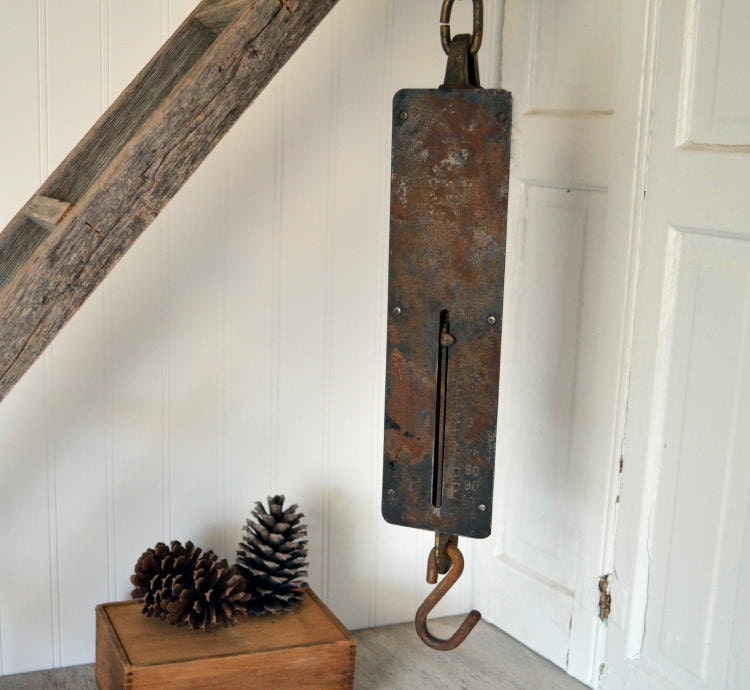 Rustic and Primitive Spring Balance Scale - large