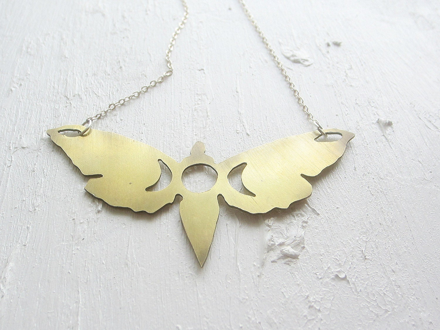 Fable - Butterfly Necklace Brass Butterfly Pendant Necklace Hand Cut Butterfly Jewelry Bohemian Necklace Bohemian Jewelry Nature Earthy