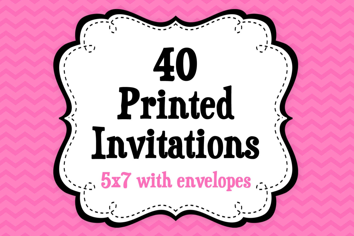 40 PRINTED INVITATIONS - 5x7 Invitations with Envelopes , SHIPS within 1-2 days by The Trendy Butterfly Il_170x135