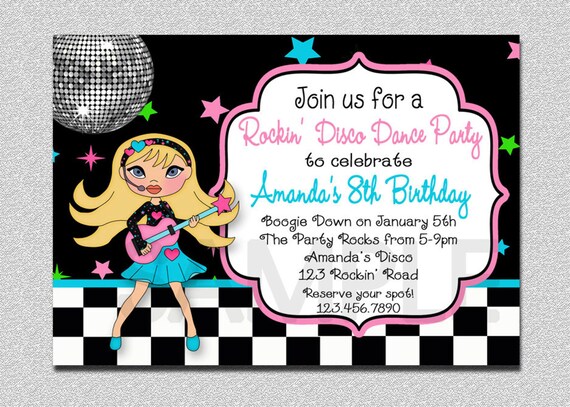 Disco Dance Party Birthday Invitation Disco Dance Ball Birthday Invitation Il_570xn