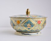 Vtg 60s Floral Print Biscuit Tea Tin made in Belgium Mother's Day Gift