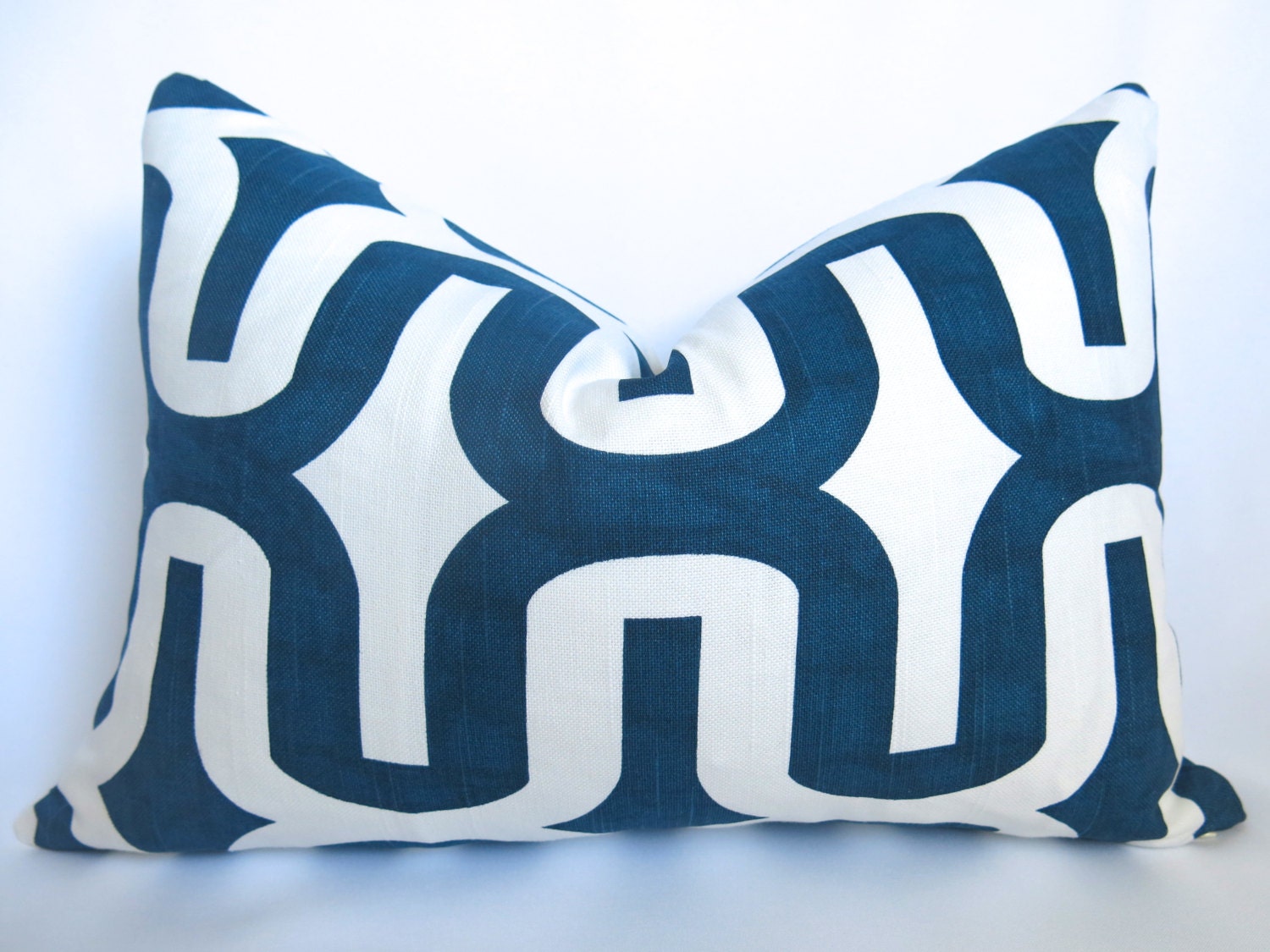 Decorative Mod Lattice Pillow - 12x18 inch - Navy Blue - White - Trellis Pillow - Decorative Pillow - Lumbar- Navy Pillow - Mod Pillow