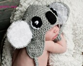 Instant Download PDF crochet pattern Koala hat  -  sizes newborn-1year-etsy