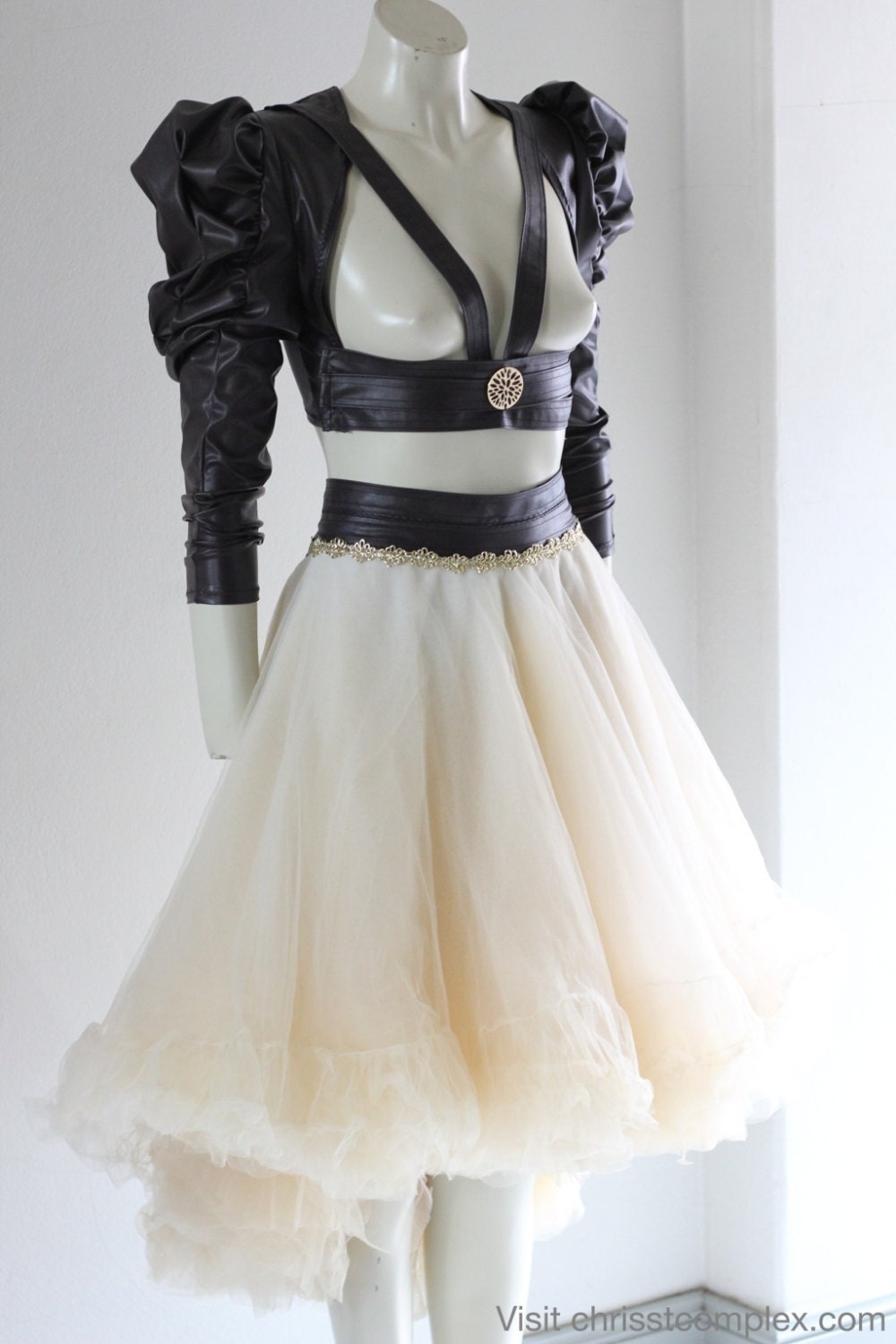 Steampunk Bolero Harness Cosplay Gothic Bridal Wedding Leather ette - Andru Chrisst - SPECIAL ETSY PRICE