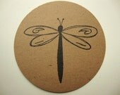 Dragonfly Stickers Envelopes Seals Kraft Cardstock