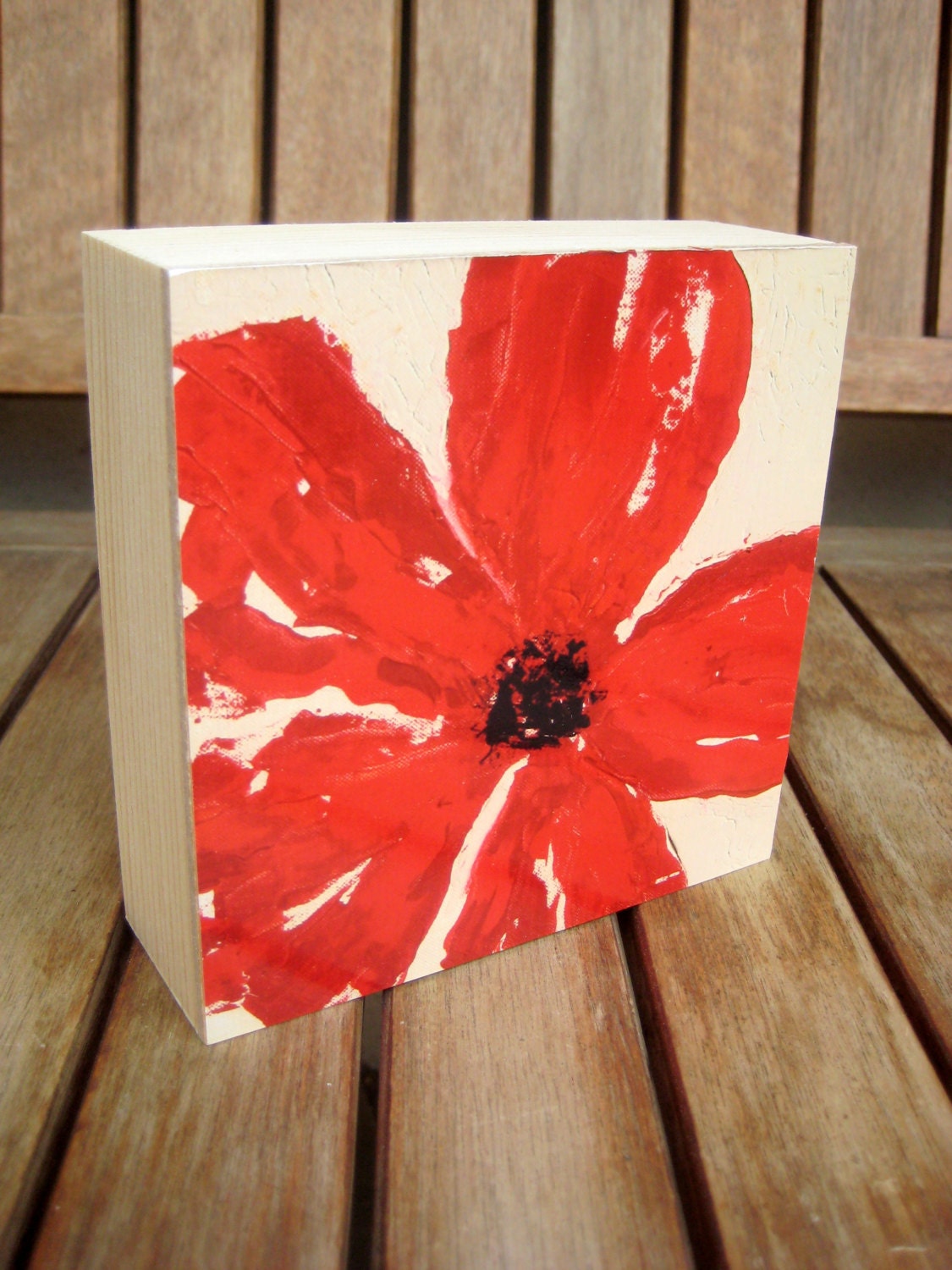 POPPY Fine Art print GRADUATION GIFT - 5x5 Mounted print on Wood Panel