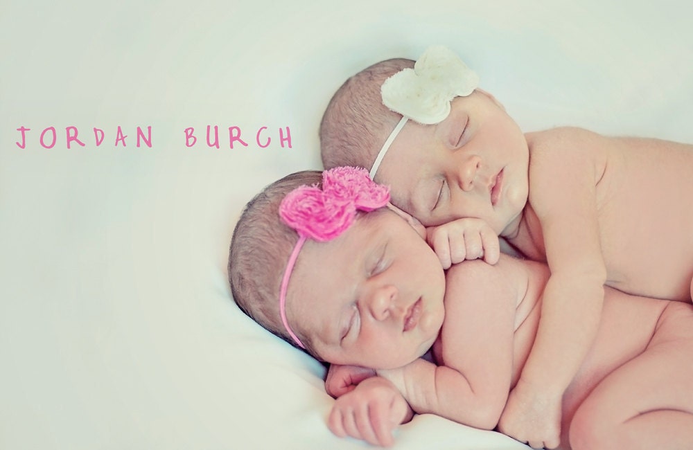 Baby Headband..Pink Headband..Newborn Headband..Toddler Headband..Chiffon Headband..Flower Girl Headband..Wedding