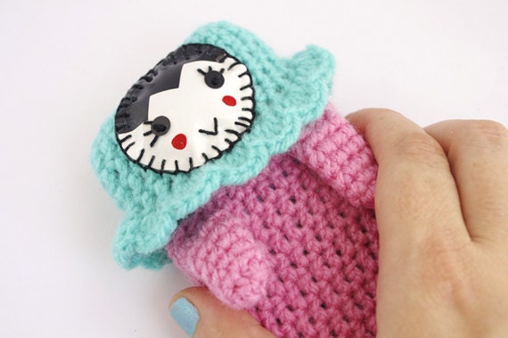 Iphone 4 cover matriochka case russian doll wool kawai crochet cozy geekery plush