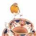 Robin Watercolour PRINT - Teacup Watercolor, Bird Painting, 11x14 Art Print