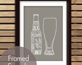 Beer and Glass (Top Shelf Alcohol Series) 5x7 Art Print (Featured in Gravel) Buy 3 Get One Free