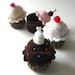Pattern Crochet Ice Cream . Cupcake Pincushion Toys Cherry Trinket Box Kitchen Decor Nursery Decoration MariMartin Download Immediately