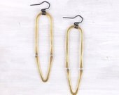 Drawn Hinge Hoop Earrings - Brass