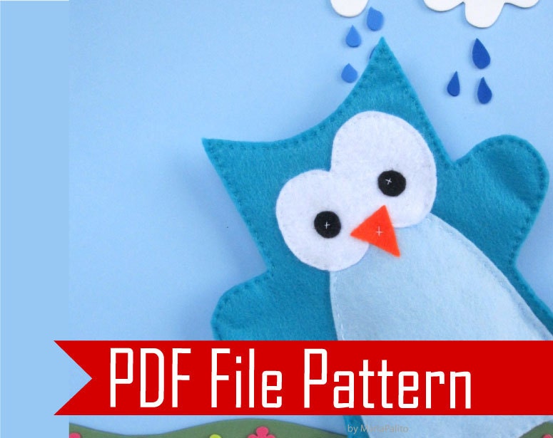 Owl Hand Puppet, PDF Sewing Pattern A508 Il_570xn