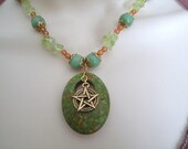 Natural Beauty Turquoise Pentacle Necklace, wiccan jewelry pagan jewelry wicca jewelry pentagram witch metaphysical new age witchcraft