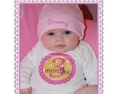 SALE Monthly Onesie Stickers-Baby Girl Milestone Sticker- Izzy- Baby Month Stickers - Original Seller