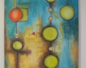 Autumn Sunset - Original Mix Media Painting