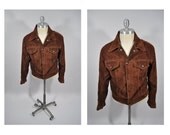 vintage leather jacket suede TRUCKER rancher jacket 1960s