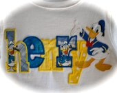 custom boutique BOYS toddler baby Disney Vacation DONALD DUCK  applique child's name shirt  free shipping