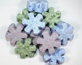One Dozen Flower/Snowflake Bath Bombs - bath fizzies, bath fizzys day, spa, wedding, bridesmaids gift, graduation