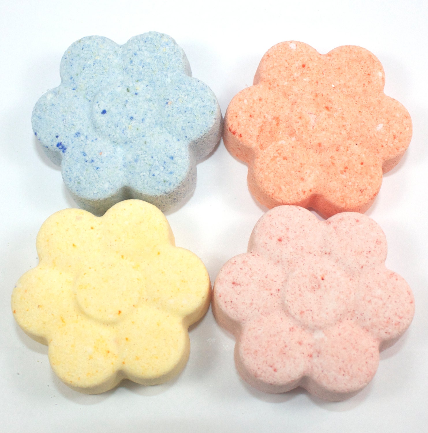 April Showers Bring May Flowers - 4 flower bath bombs/shower fizzies - bath fizzy, wedding, baby shower, bridesmaids, graduation, spring