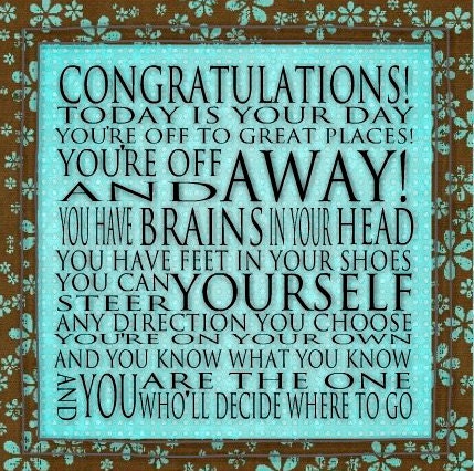 Oh The Places You'll Go -  Dr. Seuss Print Contemporary Cafe Mount 6x6-Word Art Prints