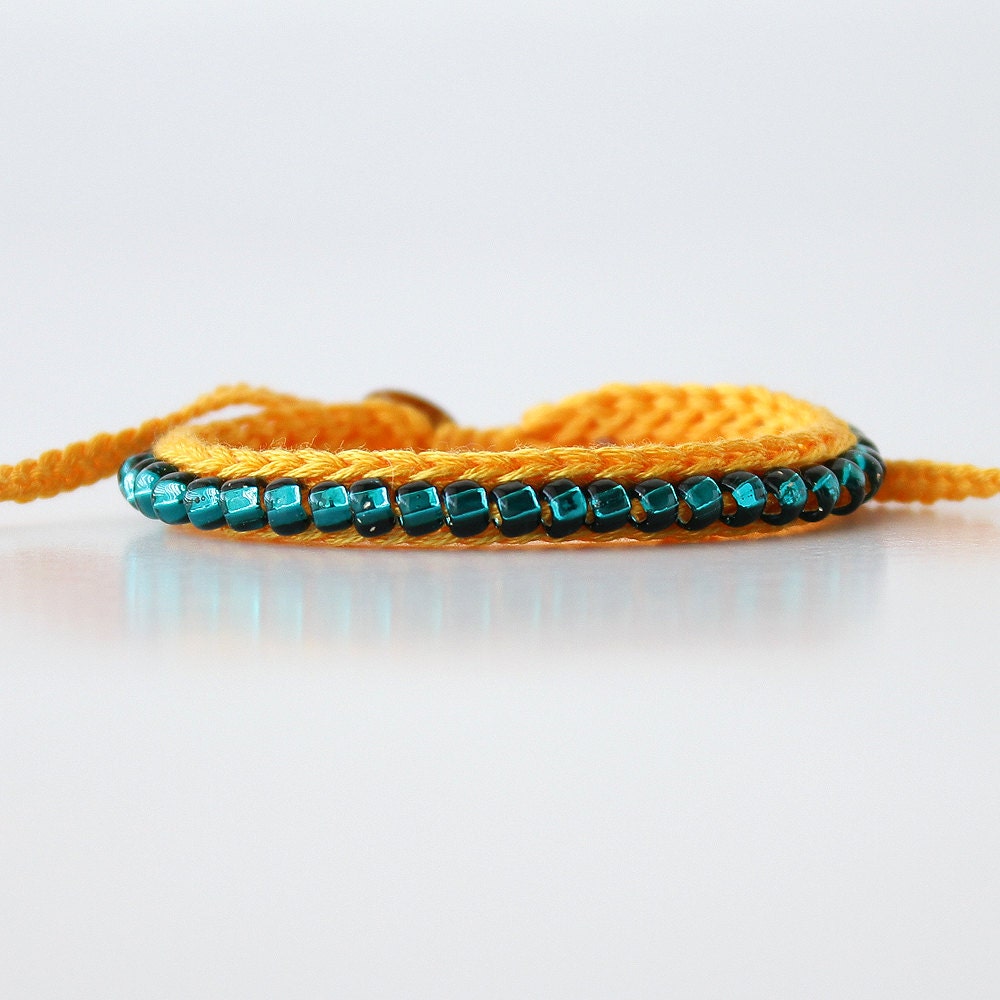SALE Friendship Bracelet, Crocheted Bracelet, Its me Mary Bracelet, Beaded Bracelet, Summer Jewelry