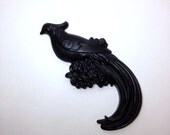 Miller Studio Vintage Chalkware Bird Wall Hanging Black Peacock Chalk Ware