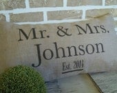 Personalized Mr. & Mrs. Name - Est. Date Pillow