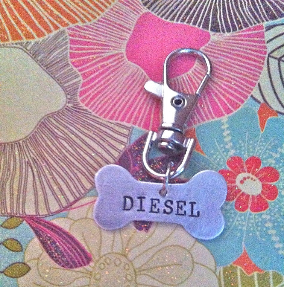 NEW-Hand Stamped Bone Dog Tag