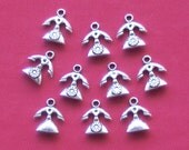 retro PHONE / TELEPHONE Charms x 10, tibetan silver style