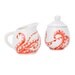set of 2, small ceramic sea themed coral octopus, ceramic serving creamer and sugar bowl