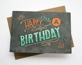 Have a Happy Birthday Card - Chalkboard / Hand Lettering / Typography / Birthday / Vintage / Chalkbord Art