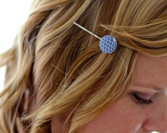 two cotton and lace button hairpins: choose your colors