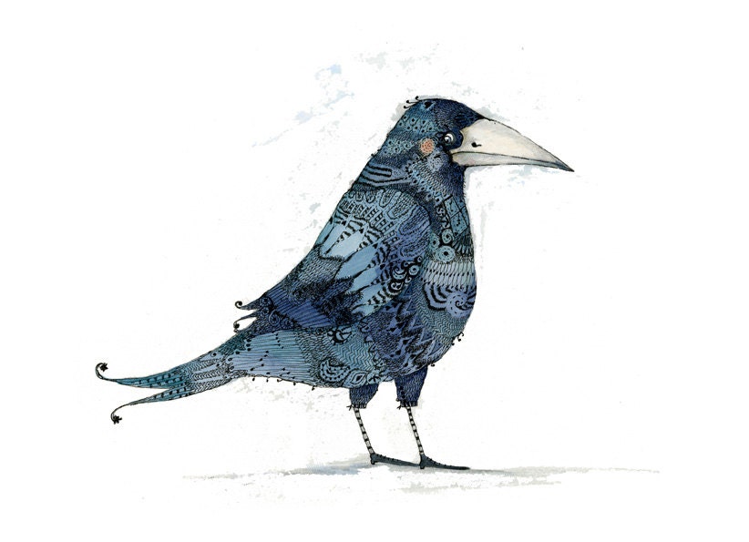 Giclee Raven Bird print 8x11