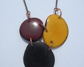 Tagua Nut Necklace - Vegetable Ivory - Black, Wine, Yellow, Mustard, Saffron, Maroon - for Charity - Eco-friendly