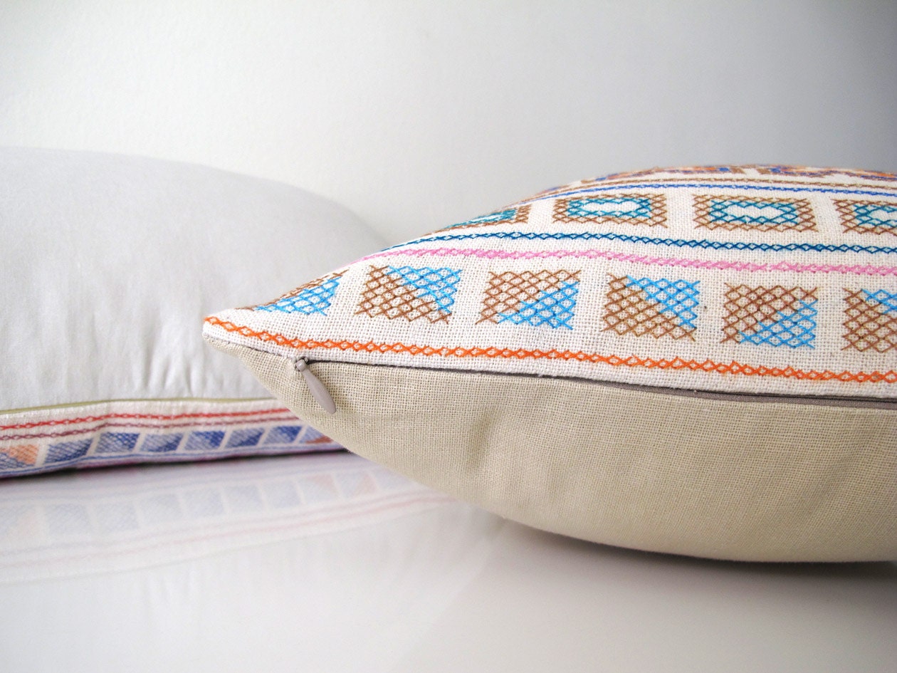 13 x 20 Chiang Mai hand - stitched tribal cotton pillow cover