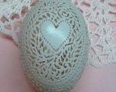 Victorian Lace Plae Blue Duck Egg - Hearts & Flowers