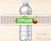 Personalized Sesame Street Elmo Birthday Waterproof Water Bottle Labels - 35 labels