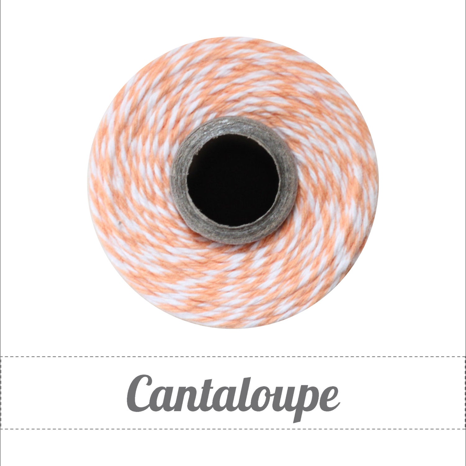 Cantaloupe - Light Orange and White Baker's Twine - 240 yards