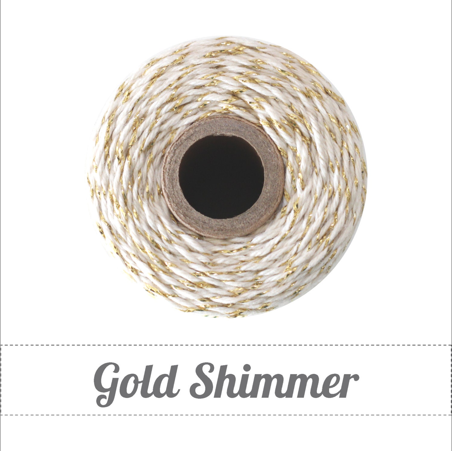 Gold Shimmer Twine - Metallic Gold & Natural Twine - 240 yard
