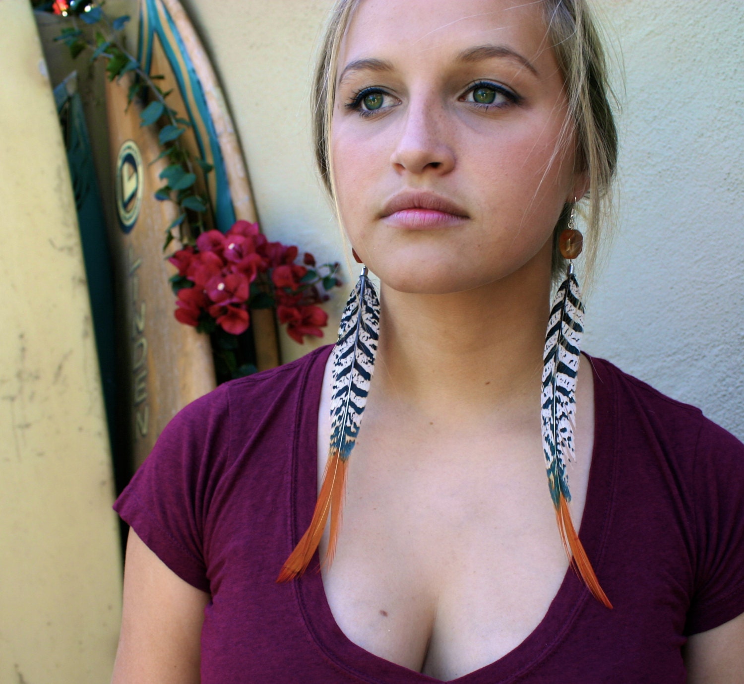 Feather Earrings - Lady Amherst