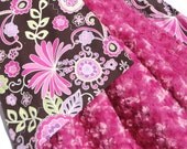 Purple Minky Baby Blanket - Boho Blossom with Raspberry Swirl Minky for your Baby Girl - Ready to Ship