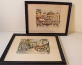 Paris Prints In Simple Black Frames Pair